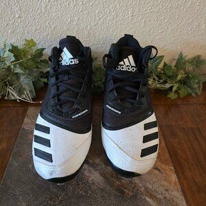 Adidas Icon Bounce Men's size 10 Black/White Cleated Football Baseball Shoes